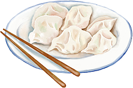 白色盘装日常水饺
