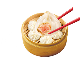 美味虾馅包子装饰PNG