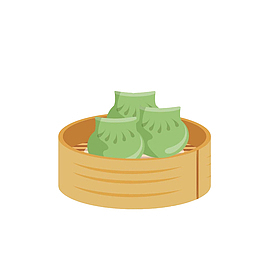 卡通手绘烧卖素材