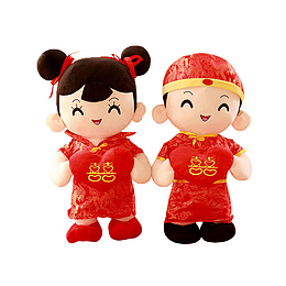 双喜红色娃娃设计素材