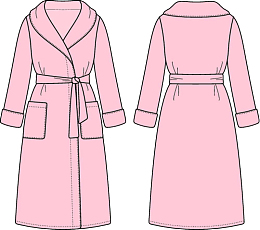 女士手绘粉色浴袍