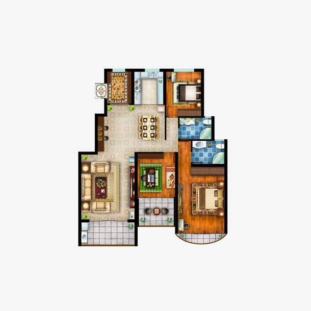 欧式混搭平面效果图素材免费下载_觅元素