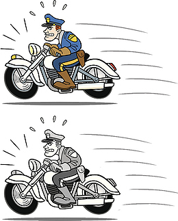 漫画设计骑着警察巡逻的设计