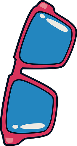 矢量图卡通手绘眼镜