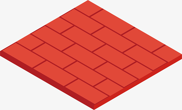 红色砖块卡通插画