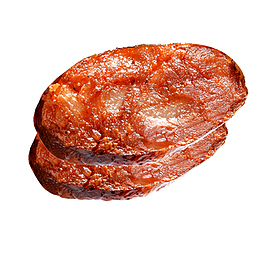 两片美味可口的香肠