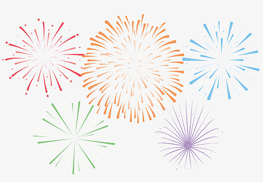绚丽的烟花矢量图