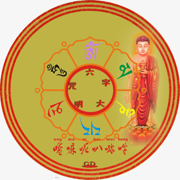 六字真言的梵文佛像排列