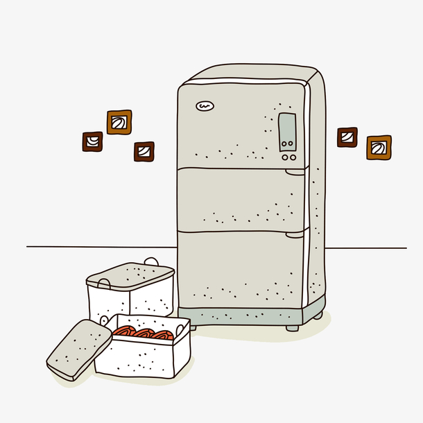 手绘平面冰箱摆件