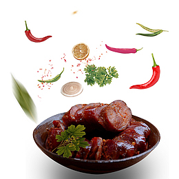 美味的四川特色麻辣腊肉