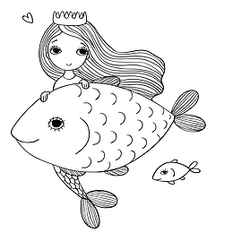 皇冠美人鱼线性插图