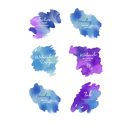 紫色渐变水彩笔刷设计元素