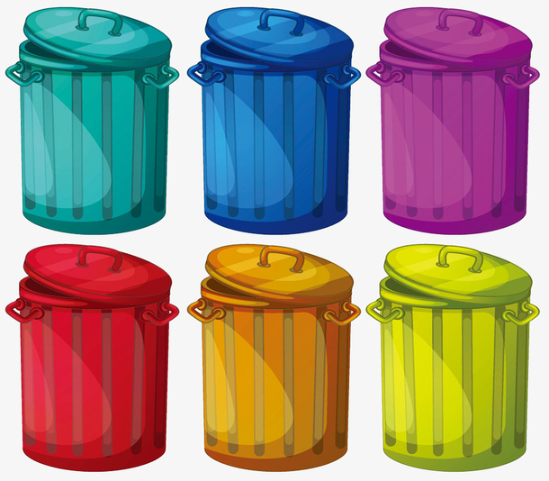 卡通垃圾桶素材免费下载_觅元素