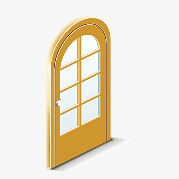 卡通木门设计矢量图