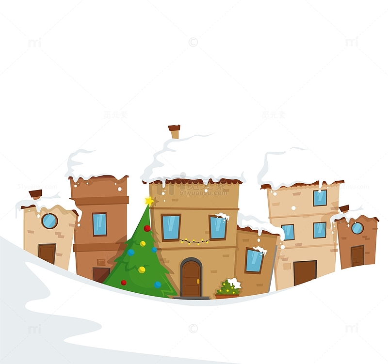 白雪皑皑圣诞节小镇