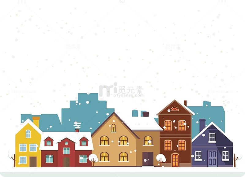 圣诞节小镇彩色小屋