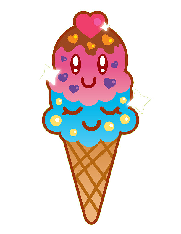 双层冰淇淋免抠素材