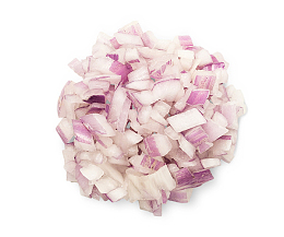 切好的切碎的蔬菜葱头