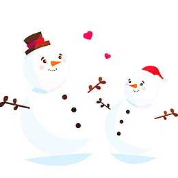二十四节气小雪可爱卡通雪人形象