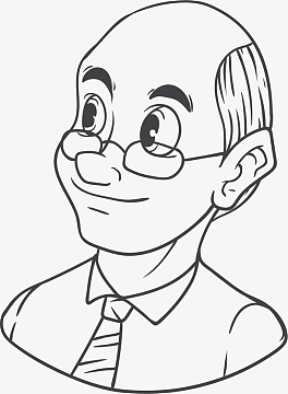 秃头矢量卡通教授职业