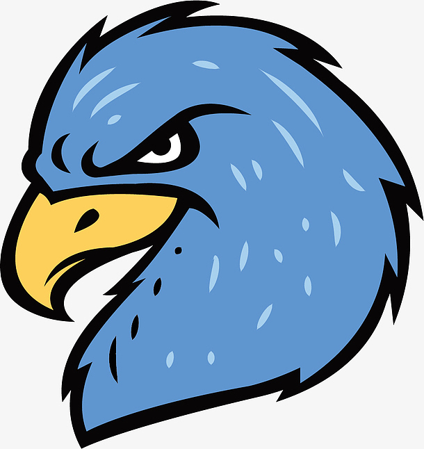 侧面特写矢量卡通老鹰