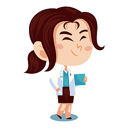 卡通风格女护士矢量