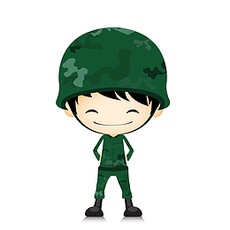 卡通部队的军人人物形象设计