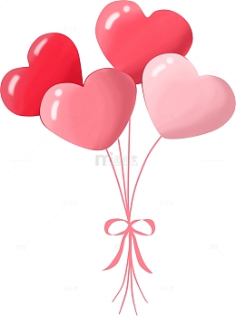 七夕粉色爱心气球