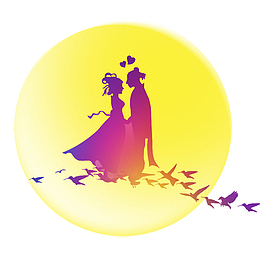线圈画七夕鹊桥会插画