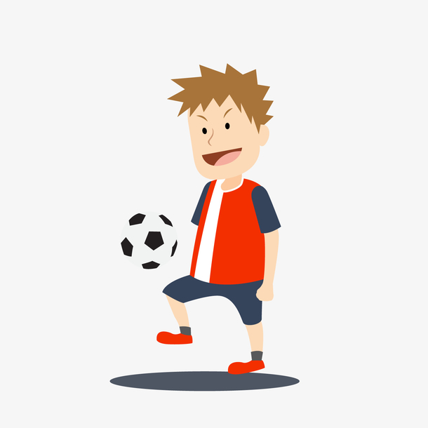 踢足球男孩矢量图