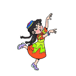 翩翩起舞的新疆女孩