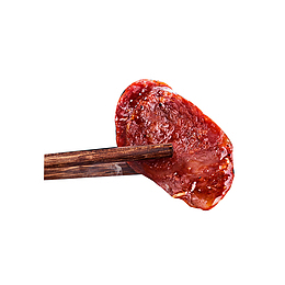 筷子夹单片美味烤肠