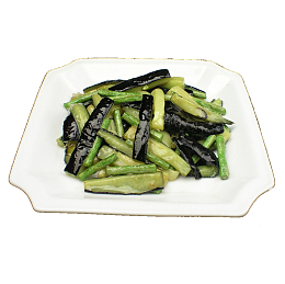 产品实物清炒茄子豆角