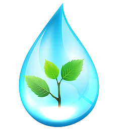 创意矢量手绘树枝水滴