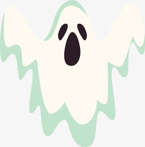 卡通万圣节白色幽灵