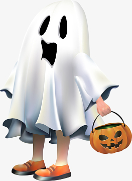 万圣节扮演幽灵要糖果