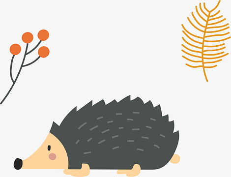可爱刺猬装饰素材
