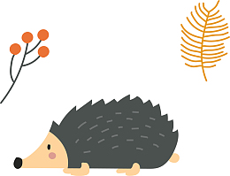 可爱刺猬装饰素材