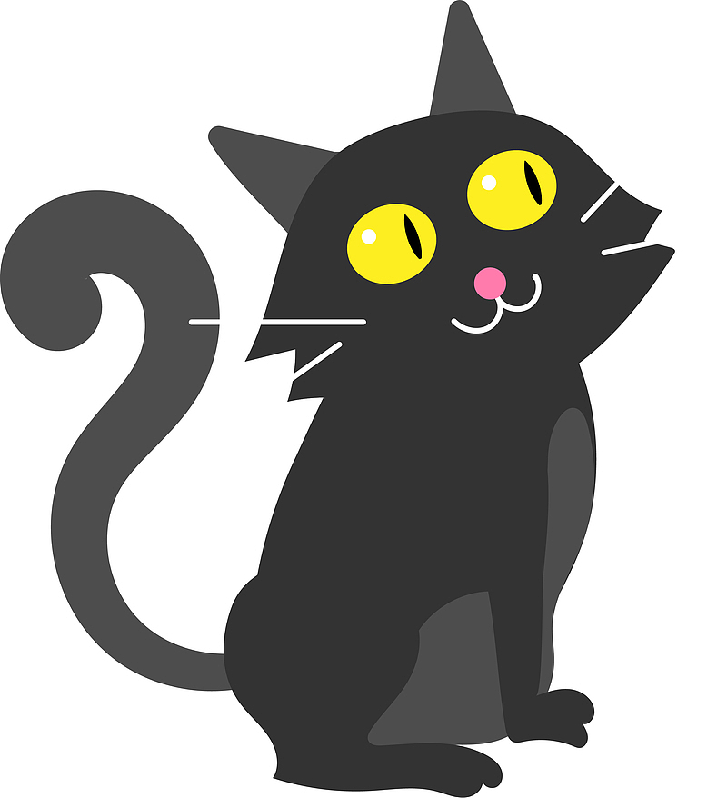 黑色小猫装饰素材