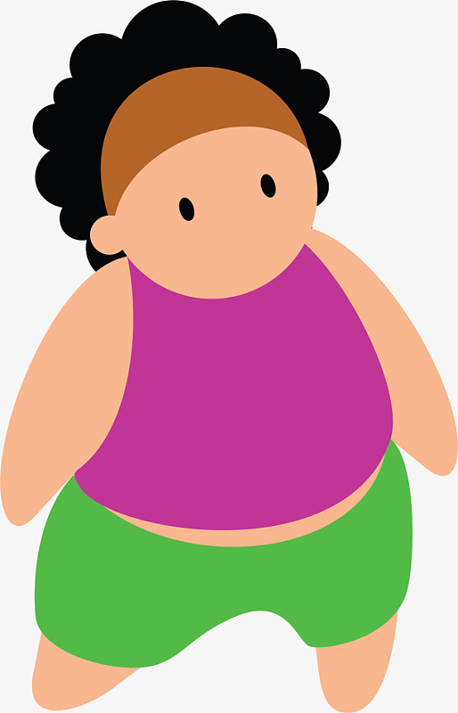 卡通肥胖呆萌女孩