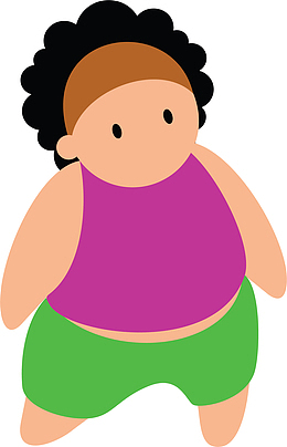 卡通肥胖呆萌女孩