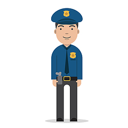 蓝色衣服警察形象