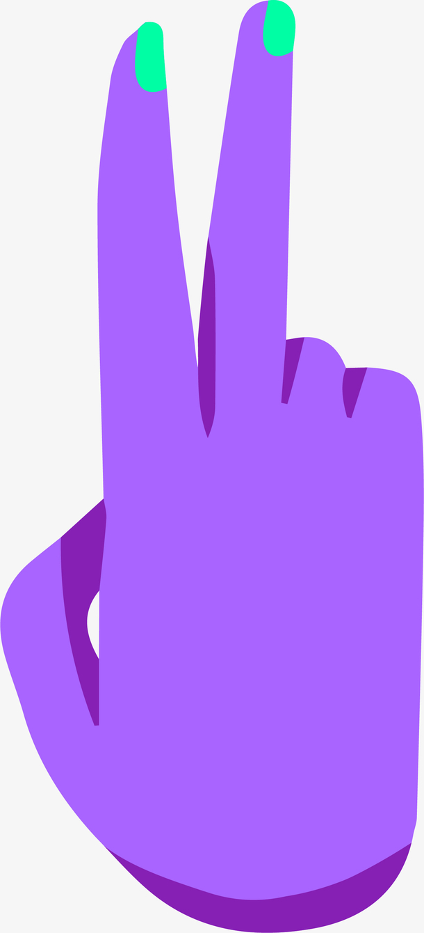 矢量紫色比二手势