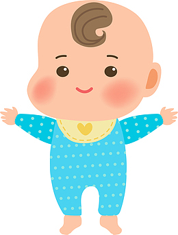 卡通穿蓝色衣服的宝宝