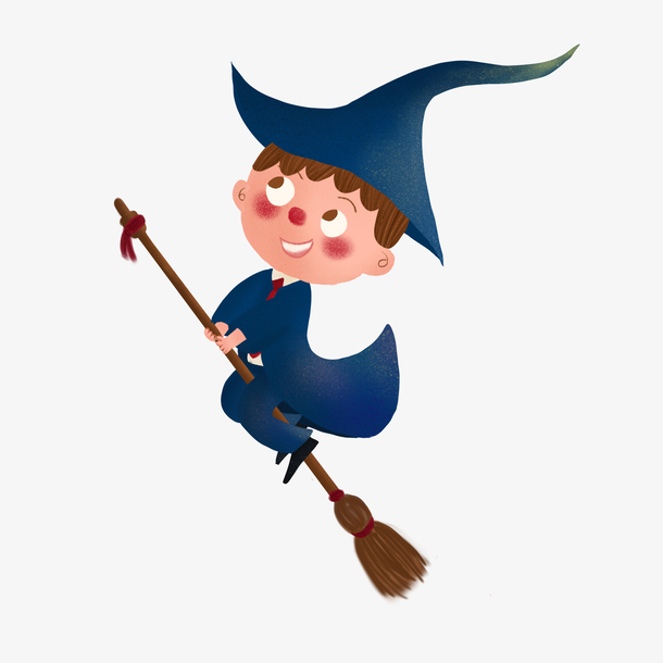 卡通手绘可爱的魔法男孩