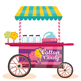 创意棉花糖车设计矢量