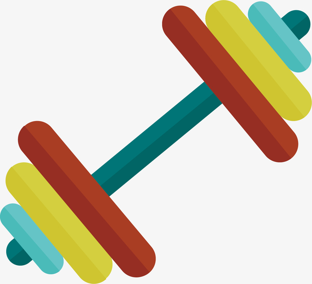 矢量图彩色卡通杠铃
