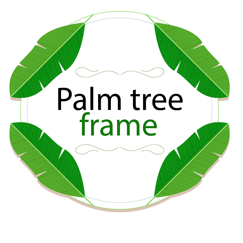 创意绿色棕榈树叶框架