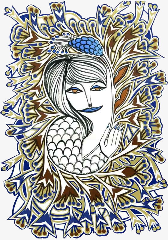 卡通抽象艺术设计画女孩