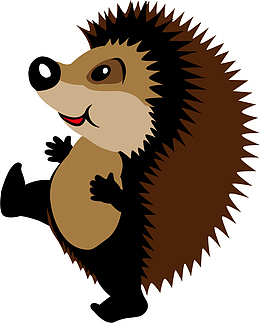 矢量图水彩卡通刺猬